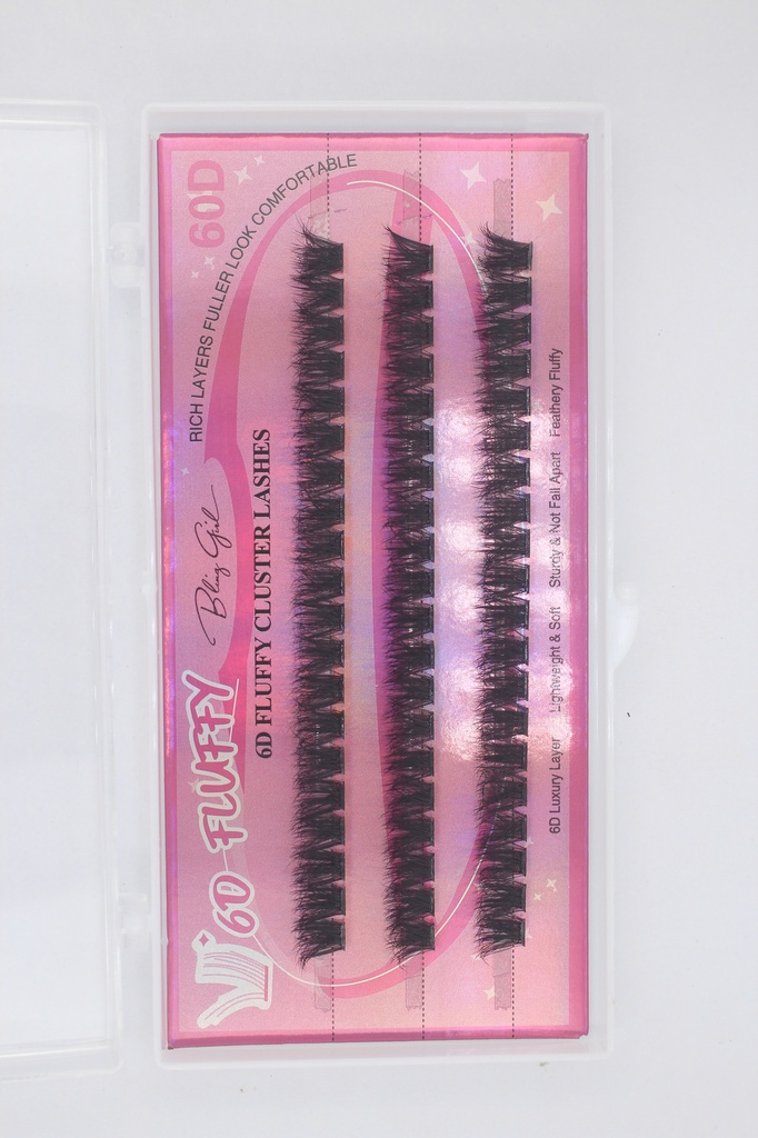 6D Fluffy Cluster Lashes 60D 8mm-C [S2508P06]