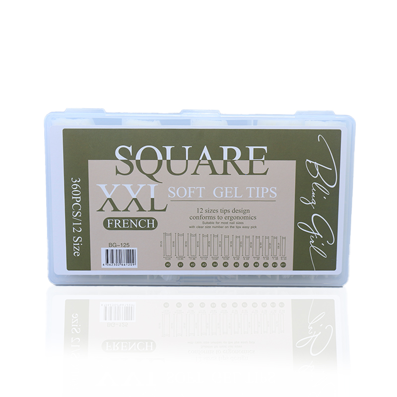 BLING GIRL SOUARE SOFT GEL TIPS HALF TIP #005[R2402P36]