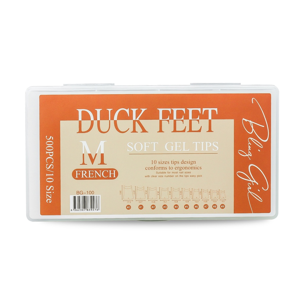 Duck Feet Soft Gel Tips Medium French BG-100 [9439]