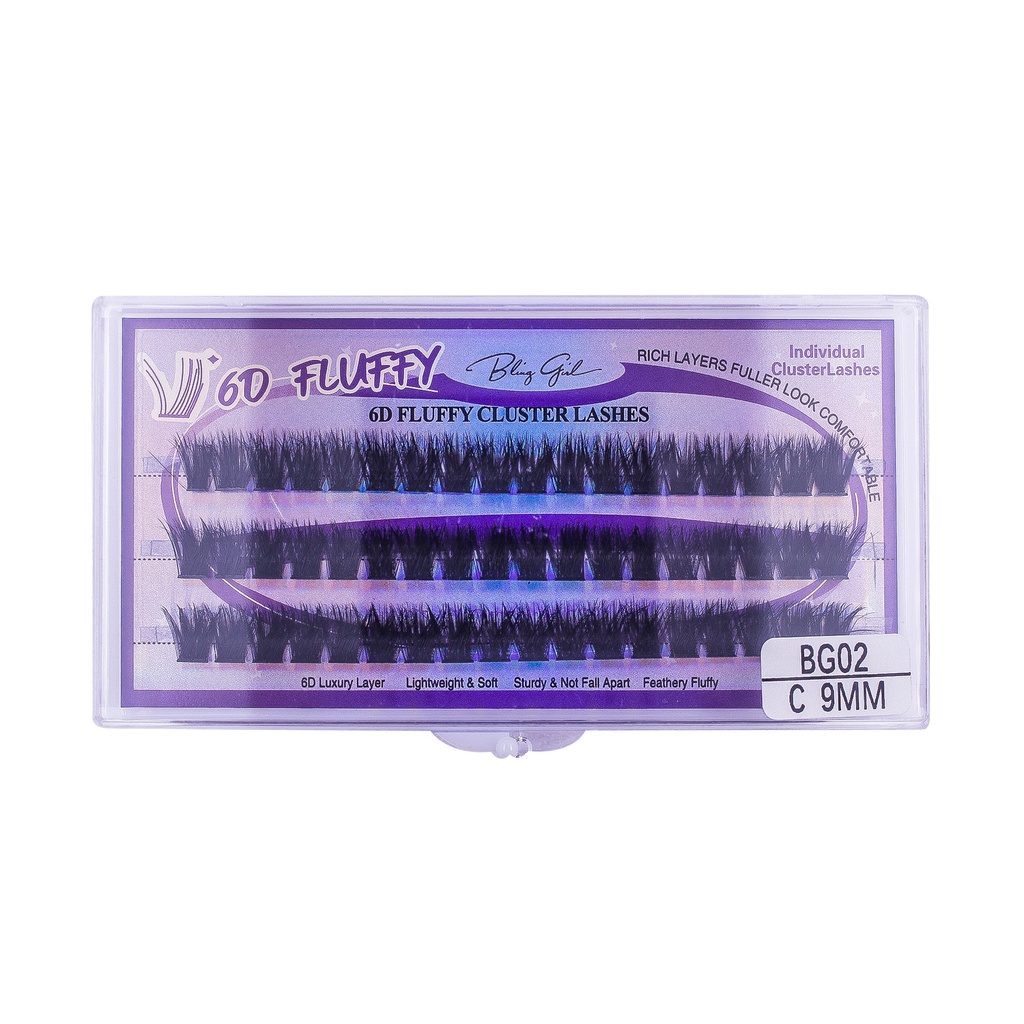 6D Fluffy Cluster Lashes 9mm-C [S2508P05]
