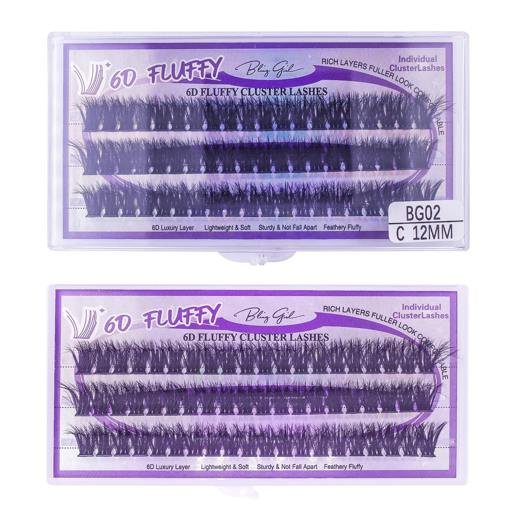 6D Fluffy Cluster Lashes 12mm-C [S2508P05]