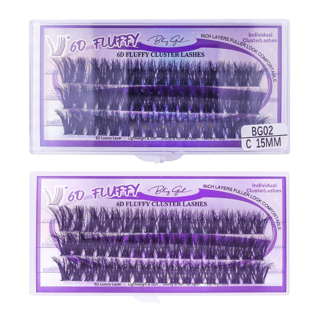 6D Fluffy Cluster Lashes 15mm-C [S2508P05]