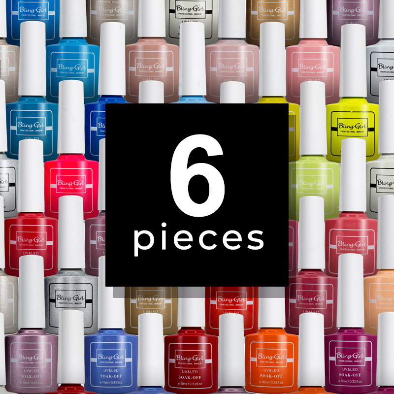 [BUY 6 GET 6 FREE] Bling Girl Colour Last Soak Off Gel Polish UV/LED Set 10ml*6Pieces [1228]