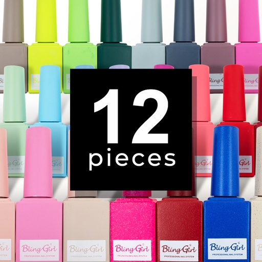 [6342104130321] Miracle Soak Off UV/LED Nail Polish Set 15ml*12pieces - GET 12 FREE [2120]