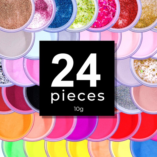 [6311908271206] Bling Girl Rose Gold Acrylic Powder Set 10g*24pieces [6029] GET 24 FREE