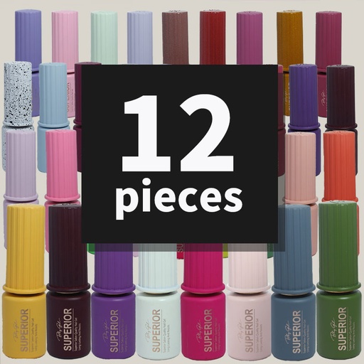 [6342306550396] Superior Salon-Quality Nail Gel 18ml*12pieces [ R23SET03 ]