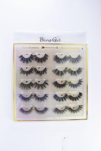 [6612105781391] Blinggirl Less Dramatic &amp; More  Dramatic 10 Pairs [ R2311P17 ]