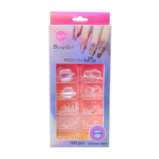 PRESS ON Soft Tip 100PCS Toenail - Short - BG-34 [S2403P16]